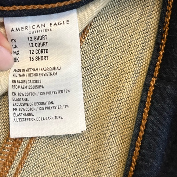 American Eagle Jeans 12 Short AE High Rise NWT Dark Wash Denim Stretchy - Picture 7 of 8
